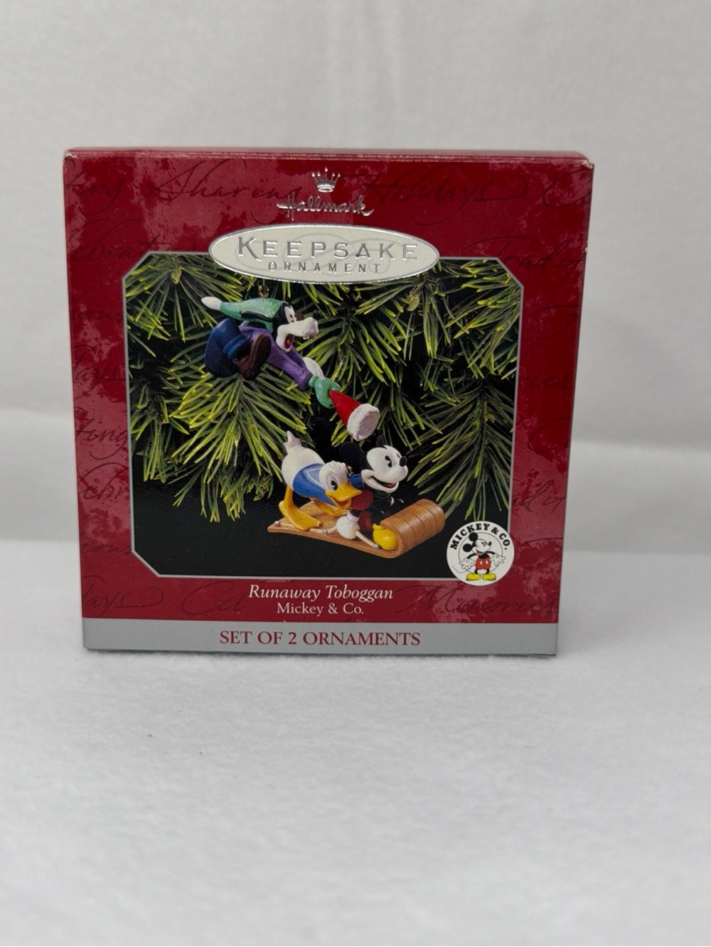 Hallmark Keepsake Ornament Runaway Toboggan Mickey & Co. 1998